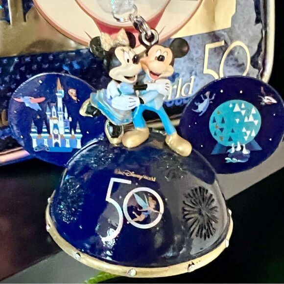 Mickey & Minnie Mouse Light-Up Ear Hat Ornament WDW 50th Anniversary New in Box - Picture 5 of 11